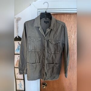 TOPSHOP OLIVE GREEN UTILITY JACKET WOMENS SIZE 4